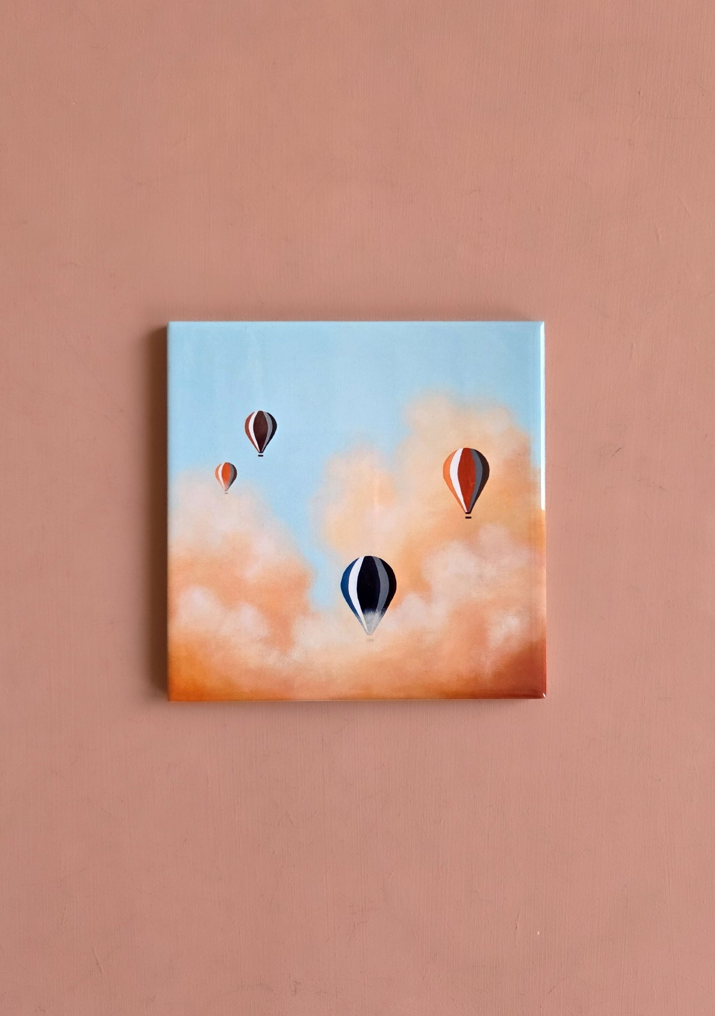 Tegeltje luchtballonnen zacht oranje