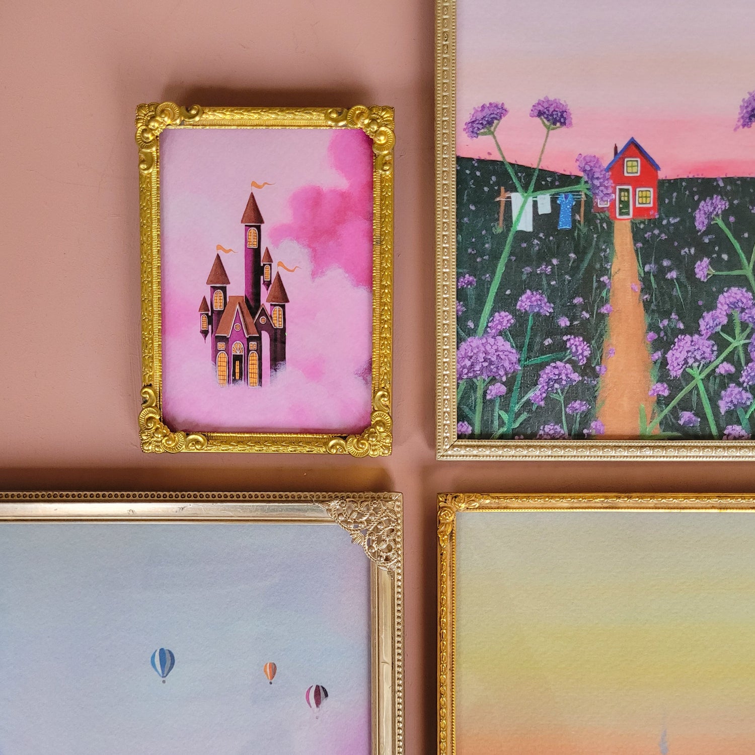 Prints in vintage lijstjes