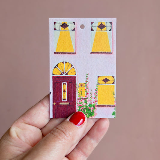 Cadeaukaartje  — Huisje stokrozen