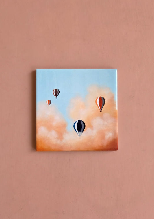 Tegeltje luchtballonnen zacht oranje