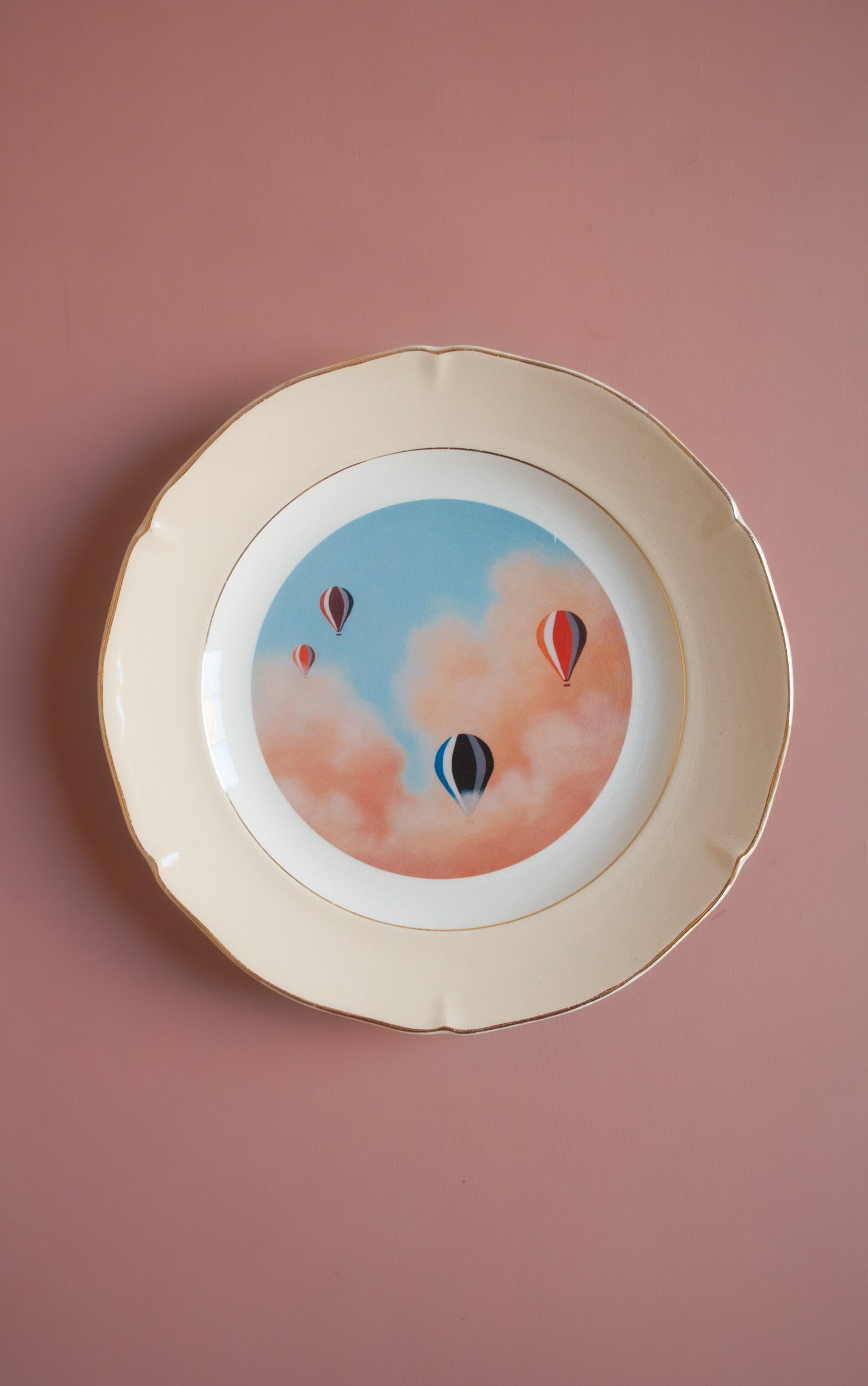 Wandbord luchtballonnen oranje wolken