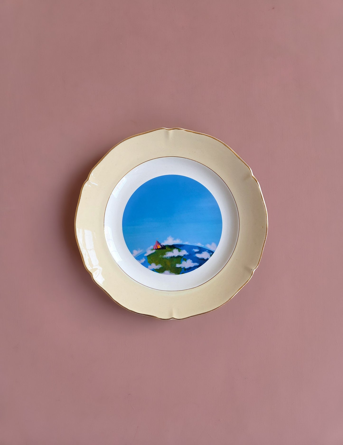 Wandbord Circus op de wereldbol
