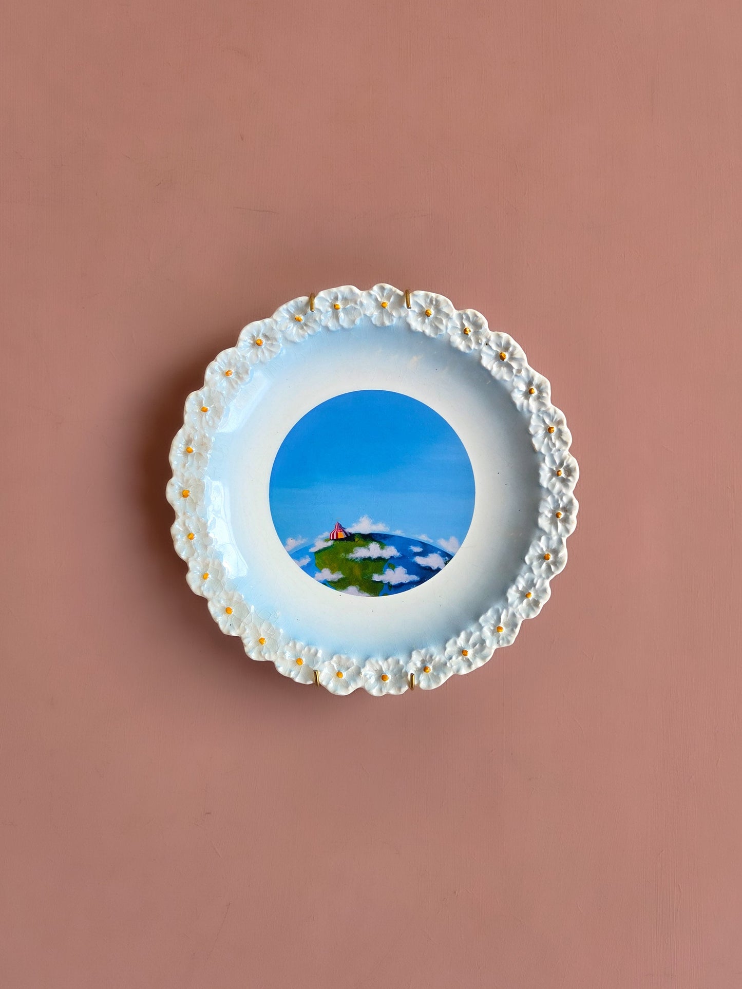 Wandbord Circus op de wereldbol